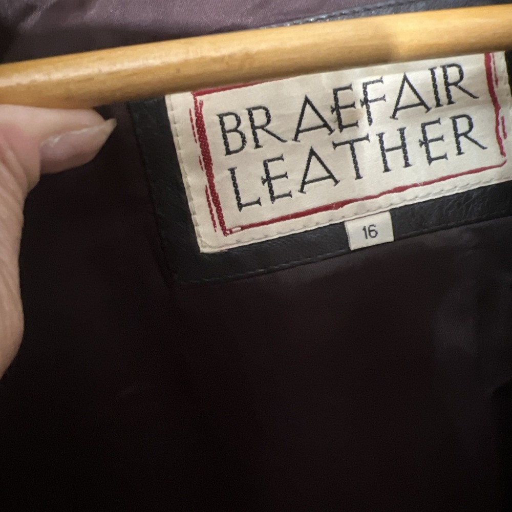 Braefair Leather Brown Genuine Leather Jacket Coat Women's Size 16 - Picture 6 of 13